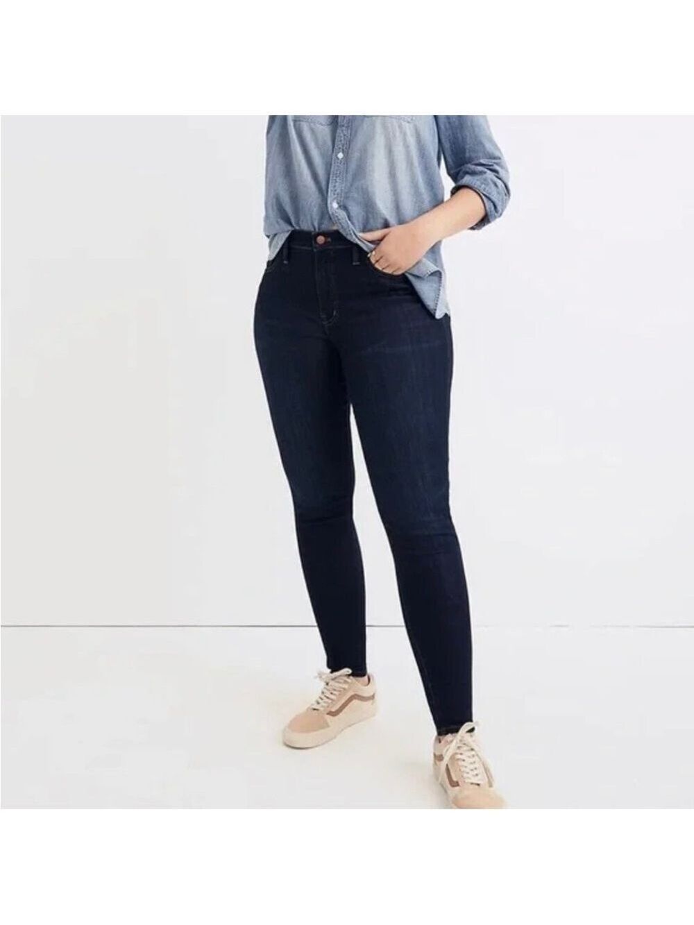 Madewell 9” High Rise Skinny Dark Wash Plus Size Jeans 37 Like New 22/24